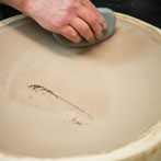 John Higgins at work in his studio 2018